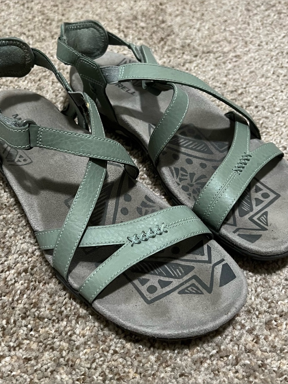 Merrell Women's Dove Crisscross Strappy Sandals in Sage Size 9 - Picture 2 of 9